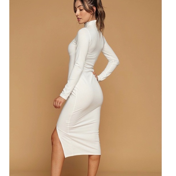 Semi-Annual Sale|Soft White Ribbed Dress|New - Picture 3 of 5